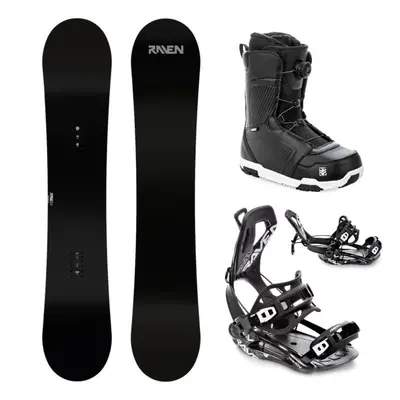 Raven Pure black snowboard + Raven Fastec FT360 black vázání + Raven Flush MOZ boty