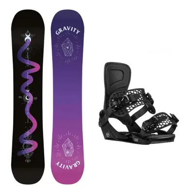 Gravity Sirene Black 24/25 dámský snowboard + Gravity Rise black vázání