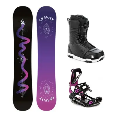 Gravity Sirene Black 24/25 snowboard + Raven Fastec FT360 black/fuchsia vázání + Raven Flush MOZ