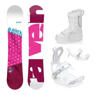 Raven Style Pink snowboard + Raven Fastec FT360 white vázání + Raven Pearl white boty