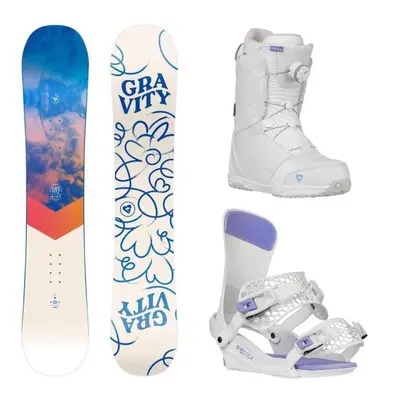 Gravity Mist 24/25 snowboard + Gravity Fenix white/lavender vázání + Gravity Aura Atop white/lev