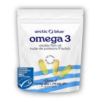 Arctic blue Omega 3 30 kapslí (550mg DHA, 275mg EPA Vitamin D 400IU) původ Aljaška