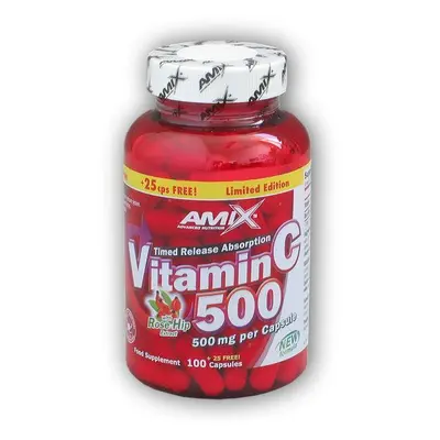 Amix Vitamin C 500mgRose Hips 125 kapslí (VÝPRODEJ)