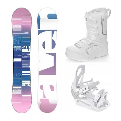 Raven Supreme white snowboard + Raven S230 White vázání + Raven Pearl white boty