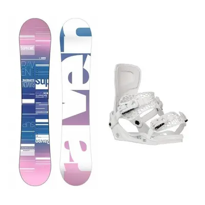 Raven Supreme white snowboard + Gravity Rise white vázání