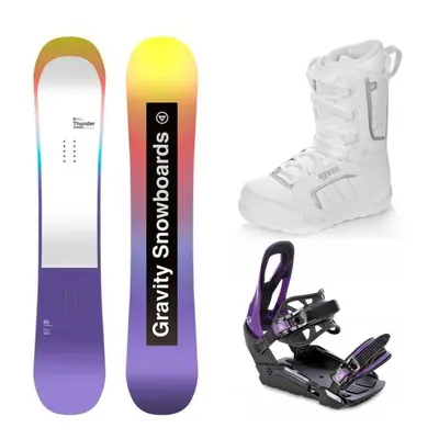 Gravity Thunder Jr snowboard + Raven S230 Black/violet vázání + Raven Pearl white boty