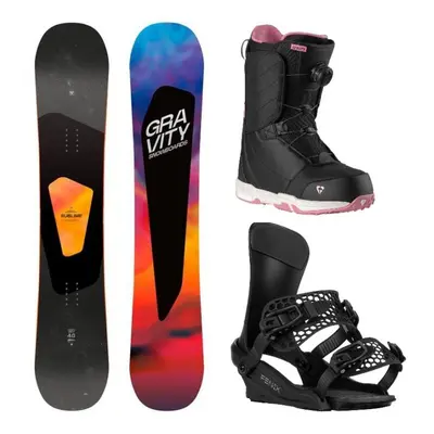 Gravity Sublime 24/25 snowboard + Gravity Fenix black vázání + Gravity Aura Atop black/rose boty