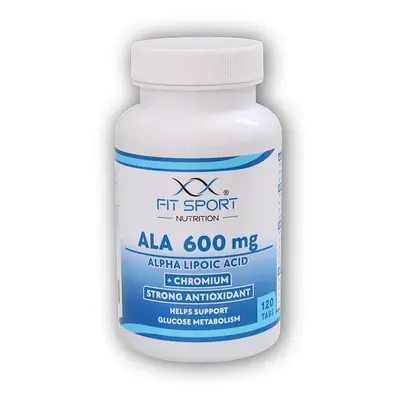 FitSport Nutrition ALA 600mg Alpha Lipoic Acid + Chromium 120 tabs - Kyselina Alfa Lipoová