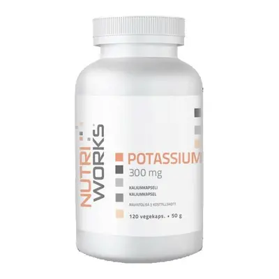 NutriWorks Potassium 300mg 120 kapslí