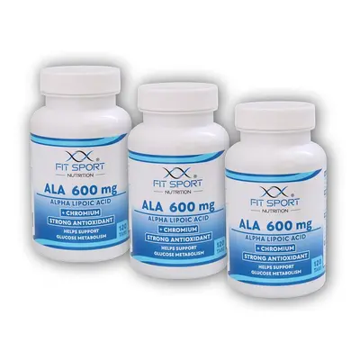 FitSport Nutrition 3x ALA 600mg Alpha Lipoic Acid + Chromium 120 tabs - Kyselina Alfa Lipoová