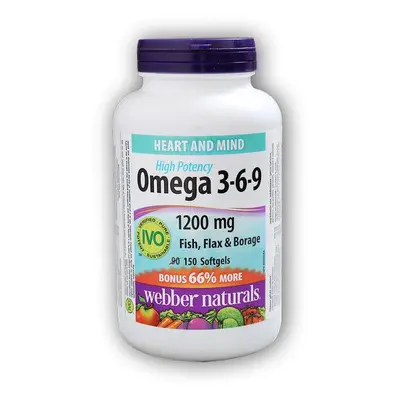 Webber Naturals Omega 3-6-9 High Potency 1200 mg 150 tobolek