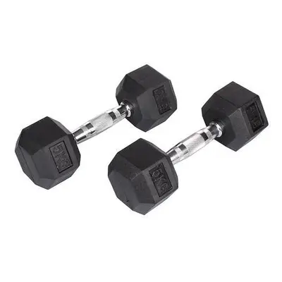 Merco Hex Rubber Dumbbell činka 1 pár