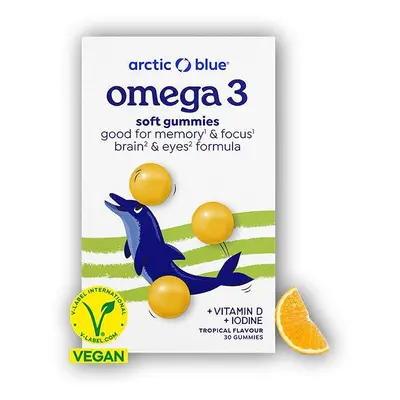 Arctic blue Kids Vegan Omega 3 30 gummies (250mg DHA Vitamin D 200IU)