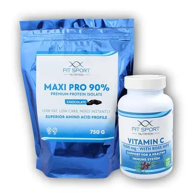 FitSport Nutrition Maxi Pro 750g + Vitamin c 1000 120 tbl