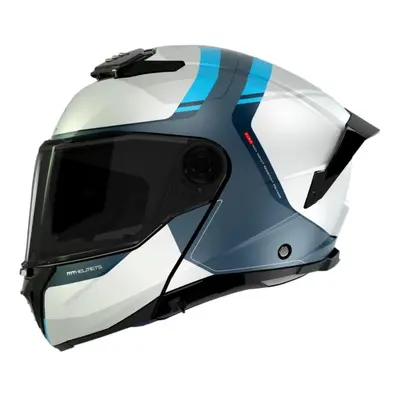 MT Helmets ATOM 2 SV EMALLA C17 matná bílo-modro-tyrkysová