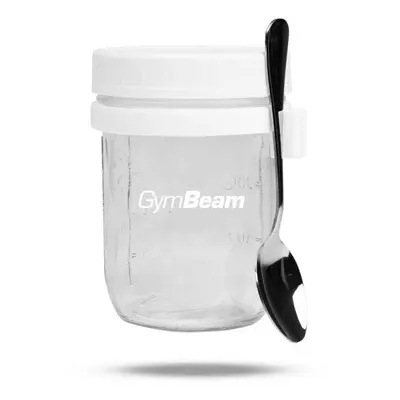 GymBeam Snídaňová sklenice White 350 ml