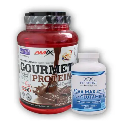 FitSport Nutrition Gourmet Protein 1000g + BCAA MAX 4:1:1 + L-Glutamine 240 caps