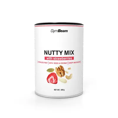 GymBeam Nutty Mix s jahodami 300 g