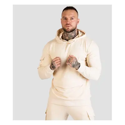 GymBeam Mikina TRN Hoodie Sand POUZE - pískově hnědá (VÝPRODEJ)