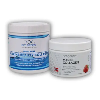 FitSport Nutrition 100% Pure Marine Beauty Collagen 250g + Marine Collagen + Vitamin C 150g