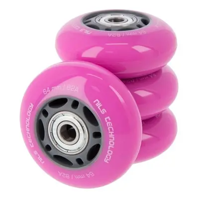 Nils PU kolečka s ložisky EXTREME 64x24mm ABEC 7 růžové