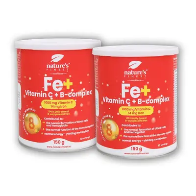 Natures Finest 2x Železo + Vitamin C + B-Complex 150g