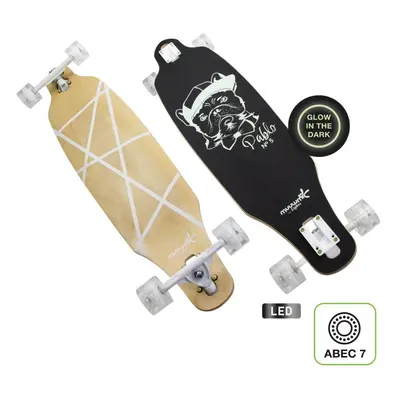 Muuwmi Longboard GLOW ABEC 7 PABLO, svítící kolečka, světelný efekt