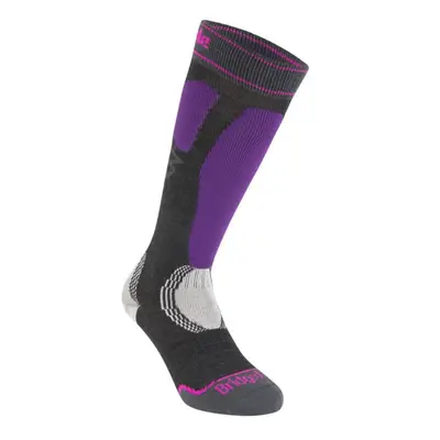 Ponožky Bridgedale Ski Easy On Women's graphite/purple/134 Ponožky: S (3-4,5)