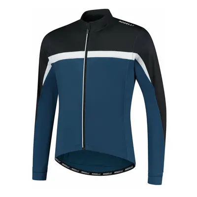 Pánský hřejivý cyklistický dres Rogelli Course modro-černo-bílý ROG351006 Oblečení: 4XL