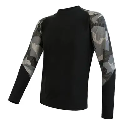 Pánské triko Sensor Merino Impress černá/camo 19200020 Oblečení: XL