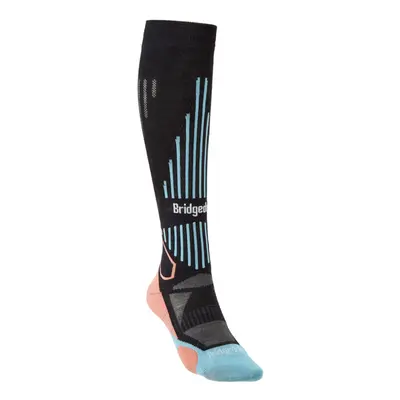 Ponožky Bridgedale Ski Lightweight Women´s black/coral/227 Ponožky: S (3-4,5)