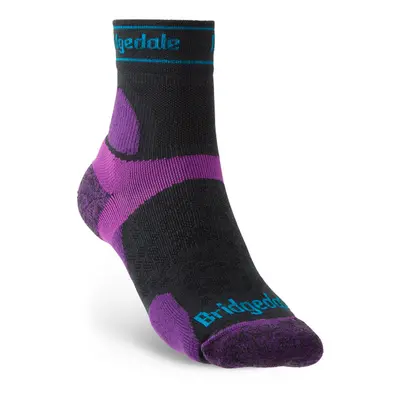 Ponožky Bridgedale TRAIL RUN UL T2 MS 3/4 CREW WOMEN'S Charcoal/Purple/260 Ponožky: S (3-4,5)