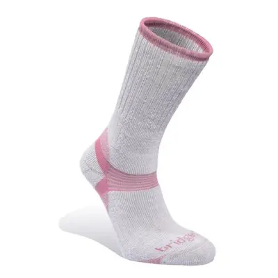 Ponožky Bridgedale Merino Hiker Women's grey/pink/808 Ponožky: XL (9-11,5) UK