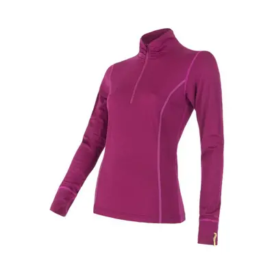 Dámské triko se stojáčkem na zip Sensor Merino Wool Active lila 12110030 Oblečení: XL