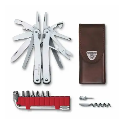 Kleště SwissTool Spirit X Plus s ráčnou v koženém pouzdře - VICTORINOX