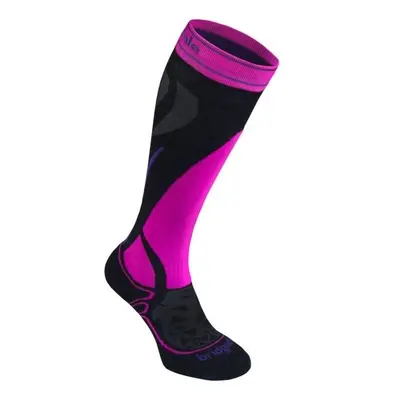 Ponožky Bridgedale Ski Midweight Women's black/fluo pink/077 Ponožky: M (5-6,5)