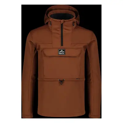 NORDBLANC Hnědý pánský zateplený softshellový anorak POCKET Barva: hnědá