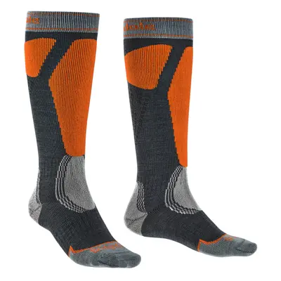 bridgedale Ski Easy On::::gunmetal/orange/037::XL::ponožky Barva: gunmetal/orange/037