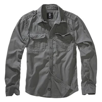 BRANDIT košile Vintage Shirt longsleeve Charcoal grey