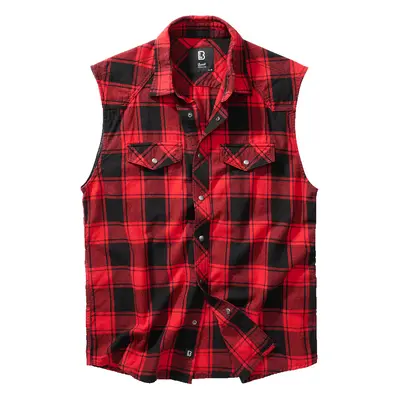 BRANDIT košile Checkshirt sleeveless červená-černá