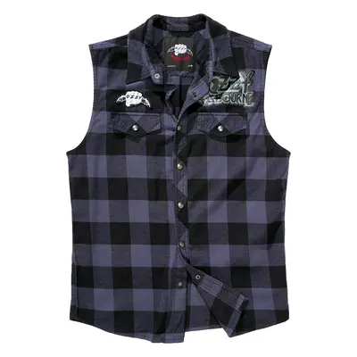 BRANDIT košile Ozzy Checkshirt Sleeveless černo-šedá