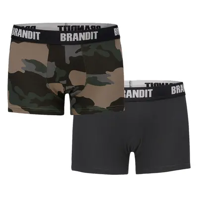 BRANDIT boxerky 2ks/balení - darkcamo/černá