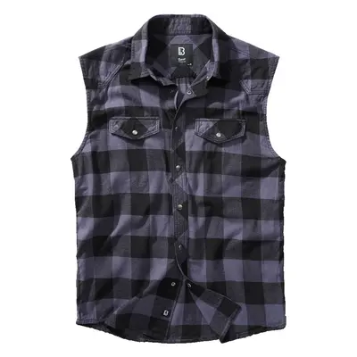 BRANDIT košile Checkshirt sleeveless černo-šedá