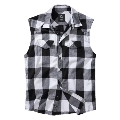 BRANDIT košile Checkshirt sleeveless bílo-černá