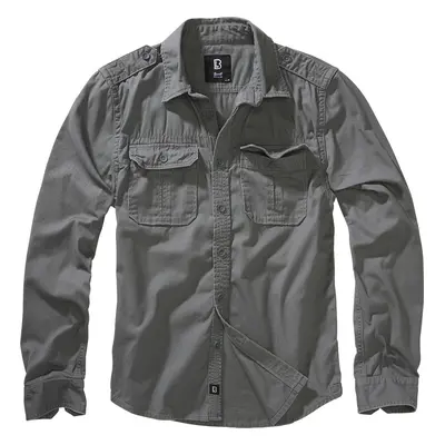 BRANDIT košile Vintage Shirt longsleeve Charcoal grey