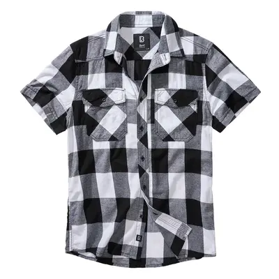 BRANDIT košile Checkshirt halfsleeve bílo-černá