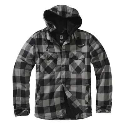 BRANDIT bunda Lumberjacket hooded Černo-charcoal