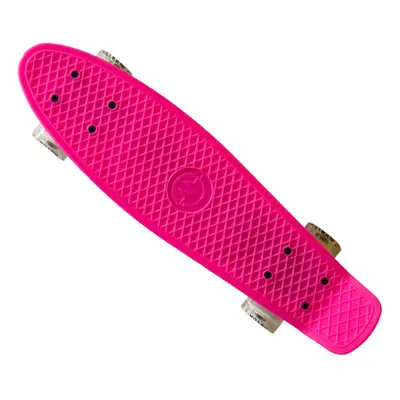 Plastik Penny Board MASTER 22" se svítícími kolečky - růžový