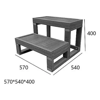 HANSCRAFT Schůdky k vířivce - šedé - 2 stupně (šířka 57 cm)