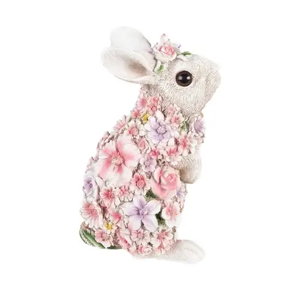 Růžový bavlněný kulatý ubrus s květy Floral Easter Bunny - Ø 170 cm Clayre & Eef